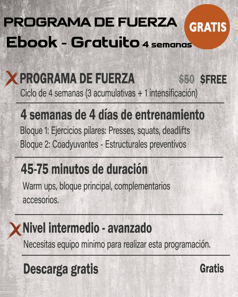 (gratis) PROGRAMA FUERZA: 4 semanas